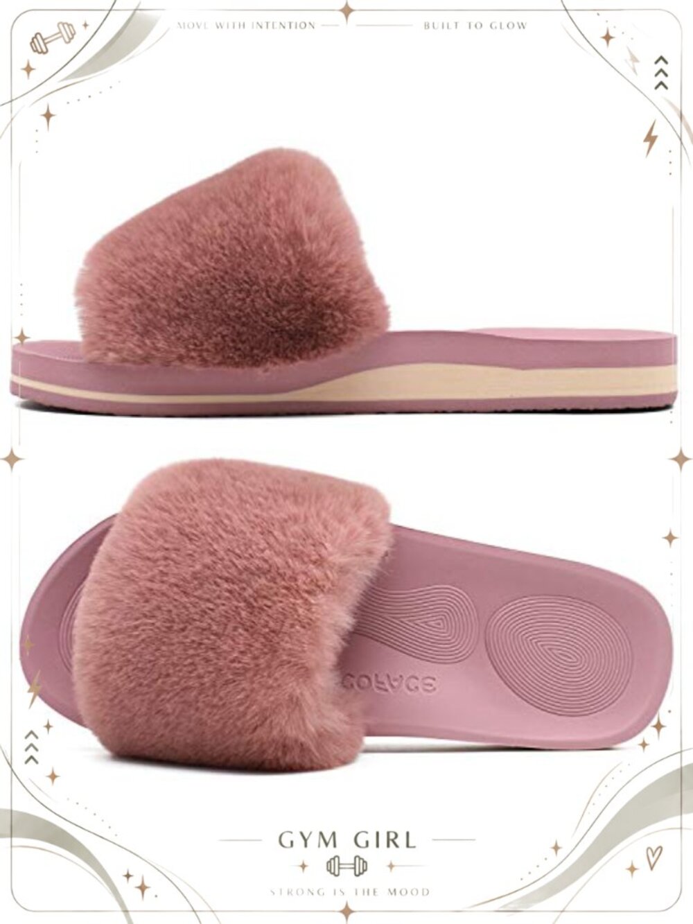 Womens Fuzzy Memory Foam Slippers Open Toe Arch Support House Slides